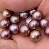 Marvel (10-14mm Deep/Red Wine/Pistachio Color Round Edison Pearl)