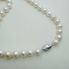 Freshwater Seedless Pearl Princess Necklace Full String Pearl Necklace (8.5-9.5mm)-AFSN001