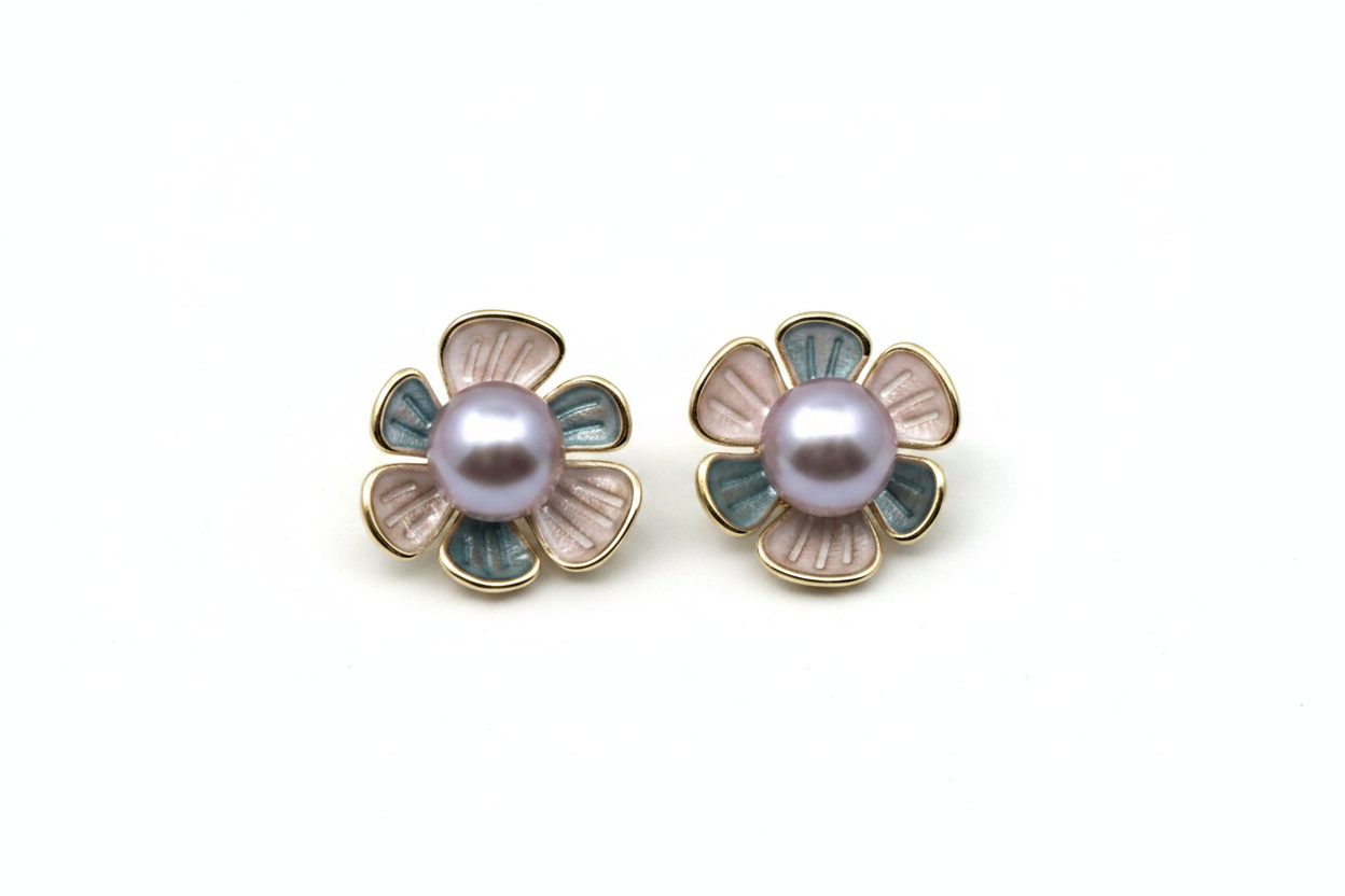 Pearl Earrings  with  Seawater Akoya pearl gift  (1 pearl) [Open in live]｜Freshwater  Pearl  Earrings