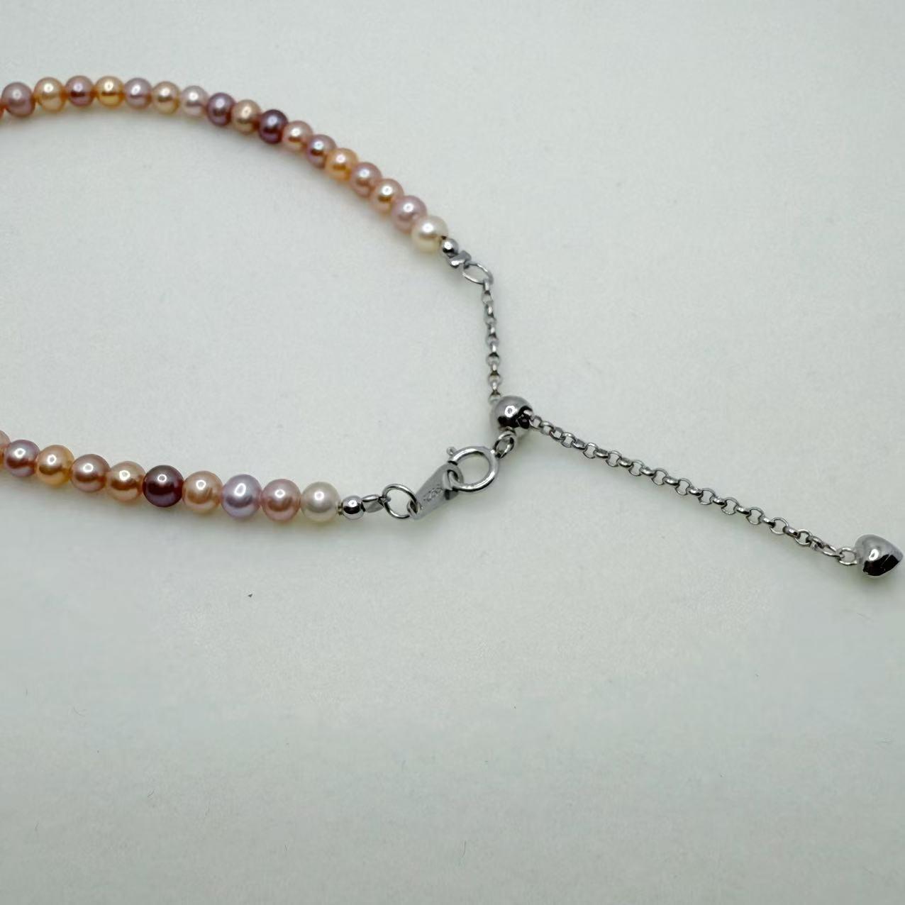 Candy Pearl Jewelry Set Freshwater Ak Pearl Princess Necklace  Bracelet (3-4mm)-AFAS002