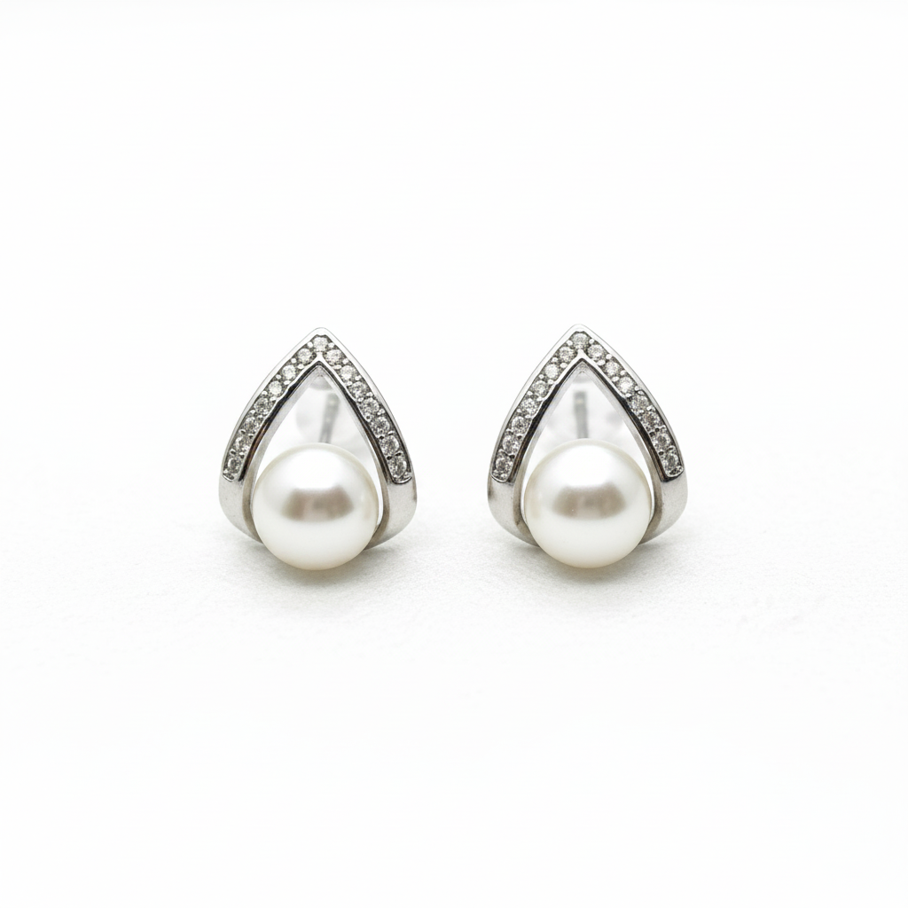 Pearl Earrings  with  Seawater Akoya pearl gift  (1 pearl) [Open in live]｜Freshwater  Pearl  Earrings