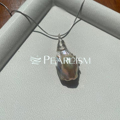 Hand Wrapped King Pearl 925 Sterling Silver Pendant【Pearlism】